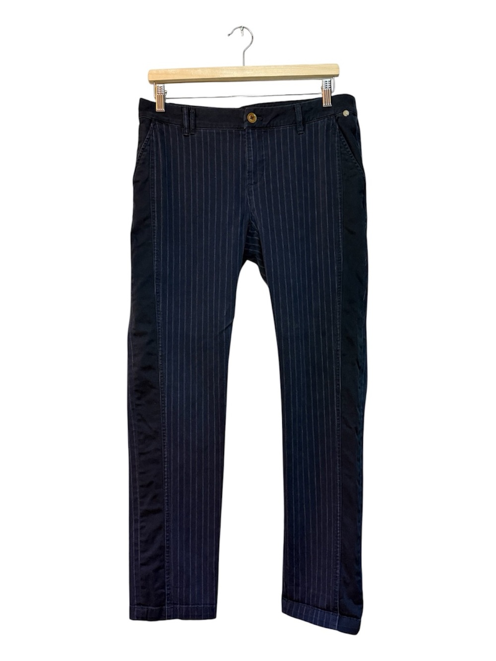 Pilcro and the Letterpress Navy Pinstripe Ankle Pants